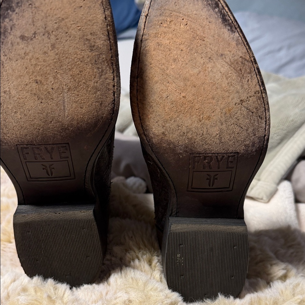 Frye Brown Leather Studded Western Boot - Picture 5 of 9